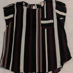 ✏️Lily White chiffon stripes blouse